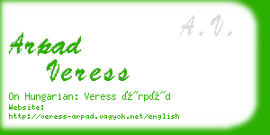 arpad veress business card
